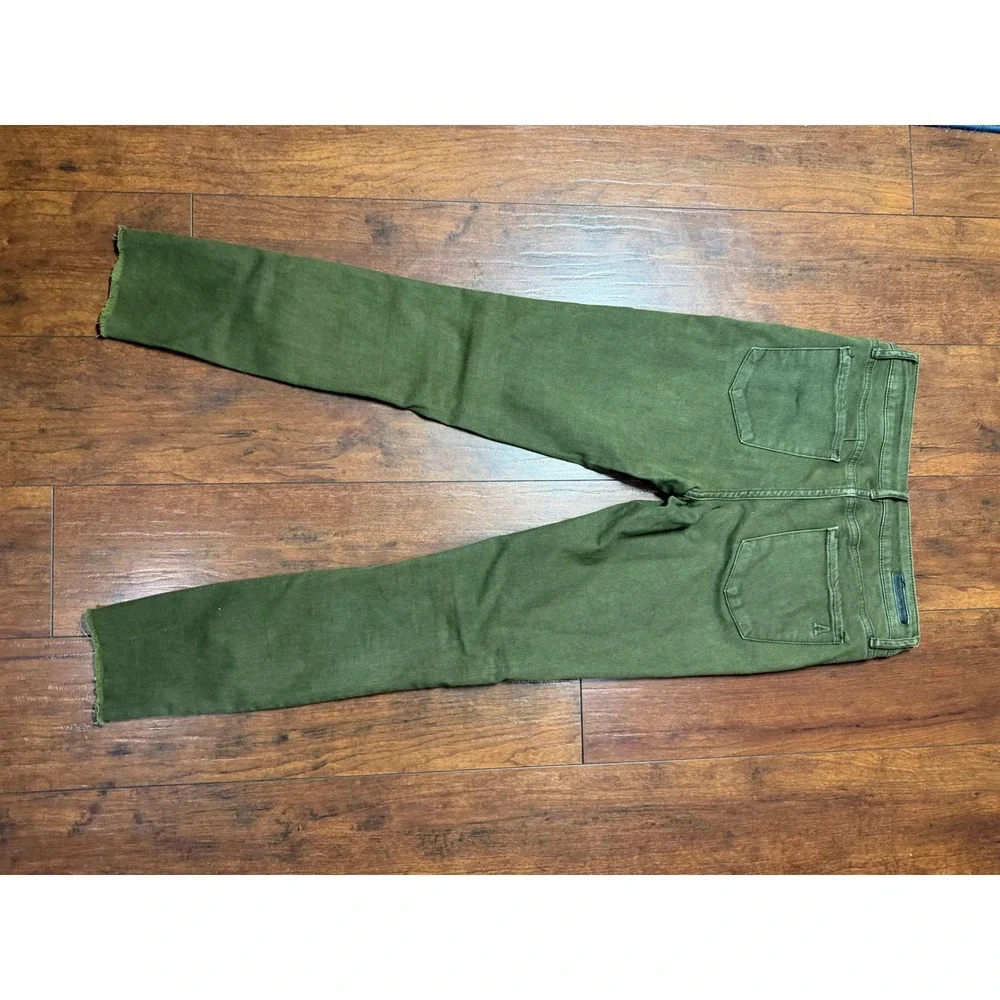 Articles of Society Skinny Sarah Raw Hem Jeans 26 Olive Green Excellent Denim